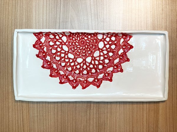 Kuchenplatte rot-weiss