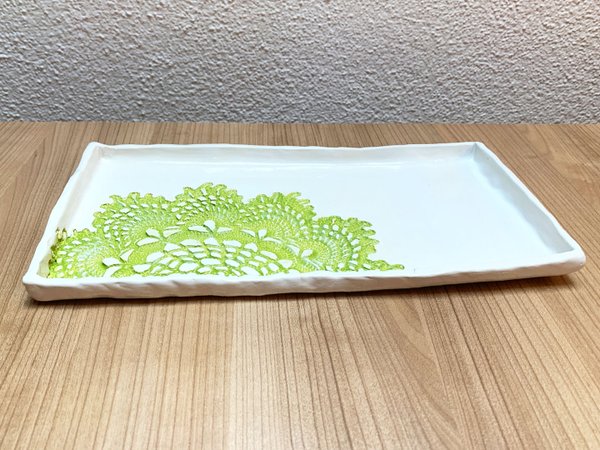 Kuchenplatte lindengrün-weiss