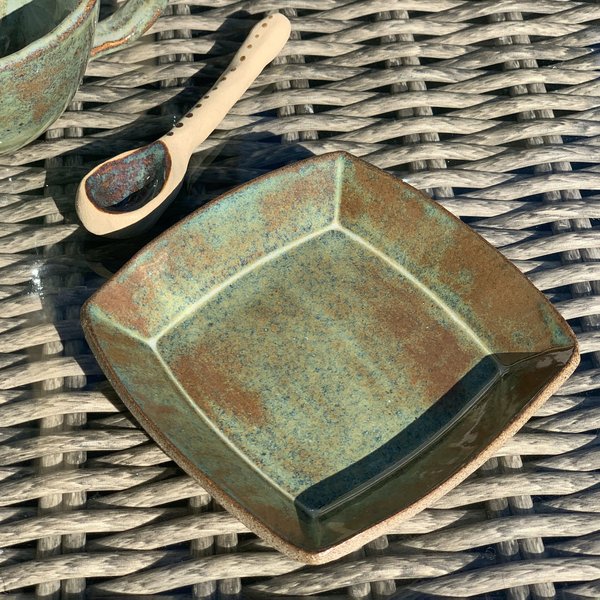Teller quadratisch, grau, 12 x 12 cm – Serie «Amarant»